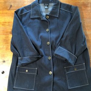 Two piece denim pantsuit